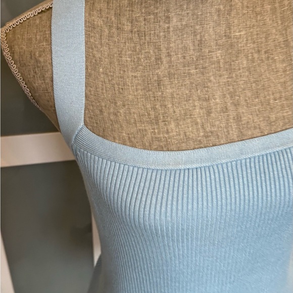Ribbed Square Neck Sweater Tank Airy Blue- Like New - Picture 6 of 11